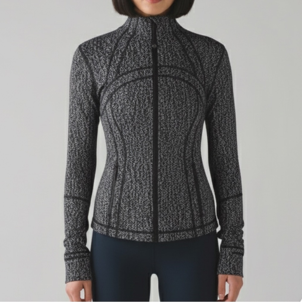 Lululemon Define Jacket Luon Suited Jacquard Black‎ White SIZE 6